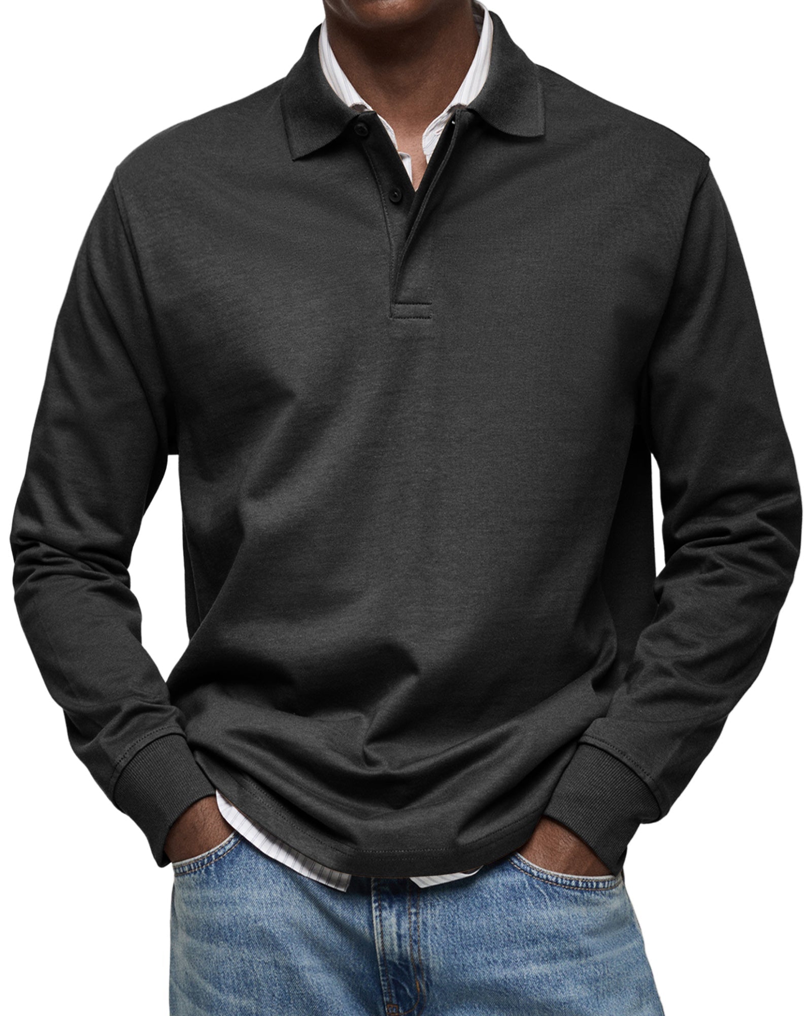 Caleb | Casual Long Sleeve Polo Shirt