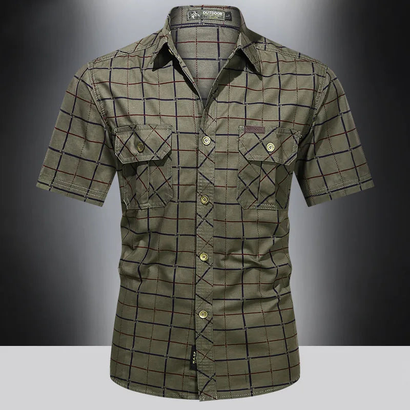 Austin | Elegant Short Sleeve Checkered Shirt