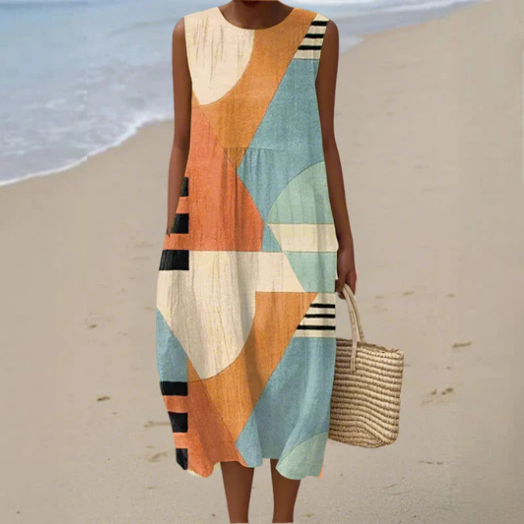 Iris | Geometric Midi Dress