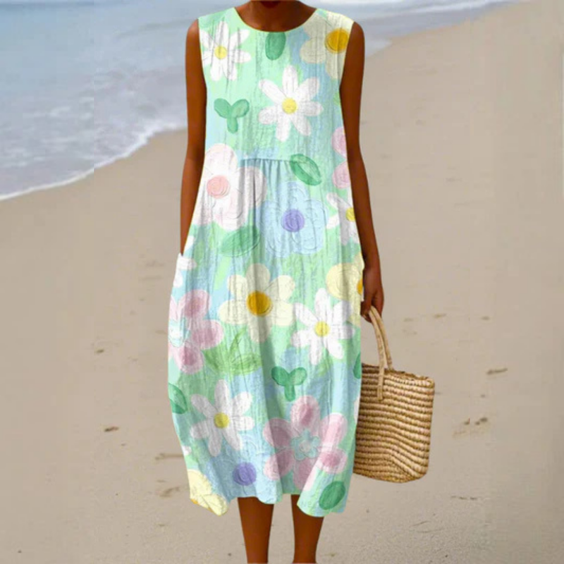 Erin | Pastel Blossom Midi Dress